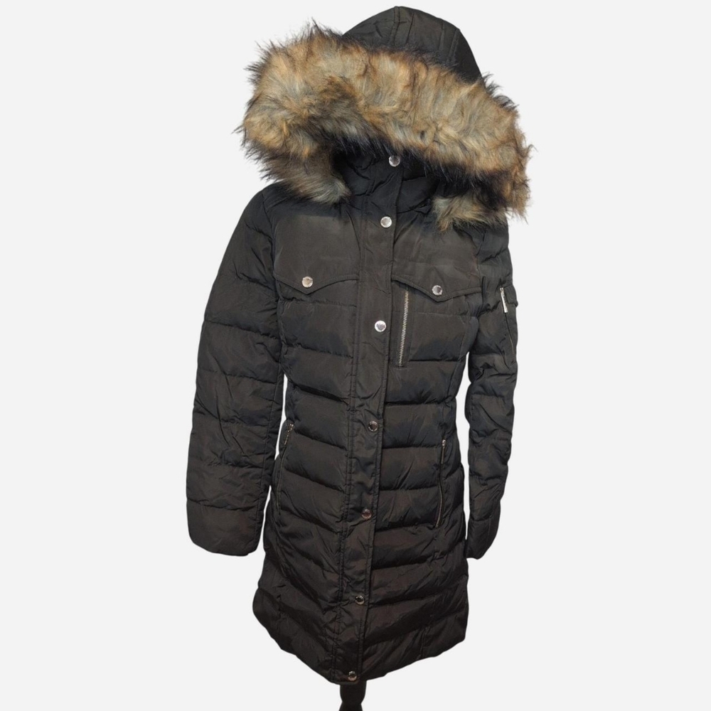 Michael Kors Down/Feather Faux Fur Hooded Puffer Coat